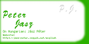 peter jasz business card